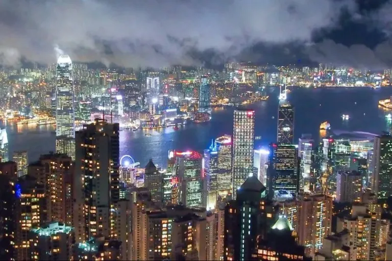 Aerial view of Kuala Lumpur city in the night