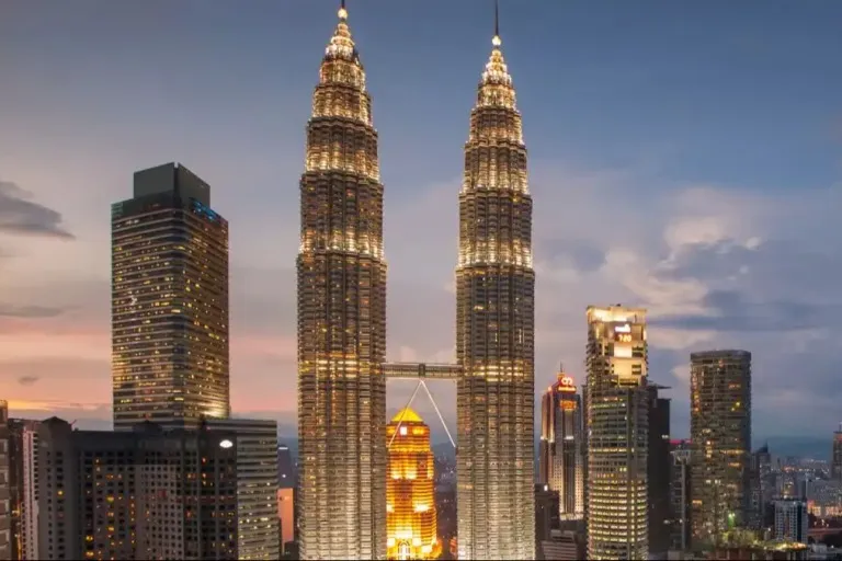 A sky view of Petronas Twin Towers, Kuala Lumpur