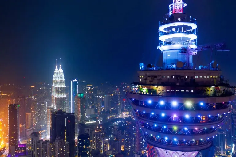 Aerial View of  Kuala Lumpur city skyscrapers