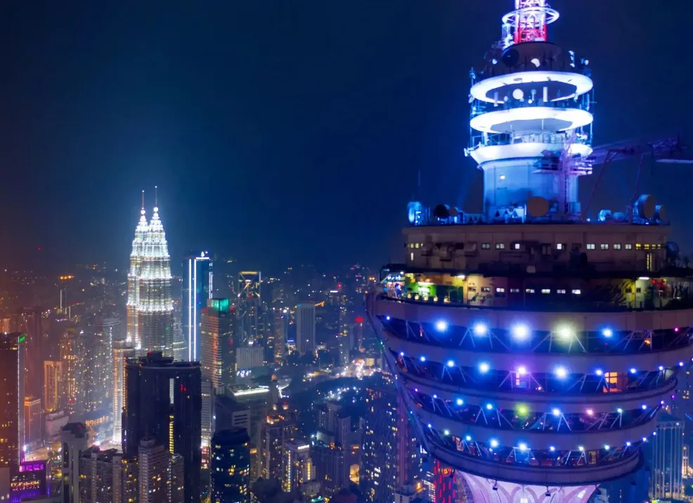 Aerial View of  Kuala Lumpur city skyscrapers