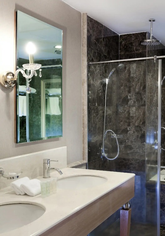 Rain shower and other shower fixtures at Silka Maytower Suite