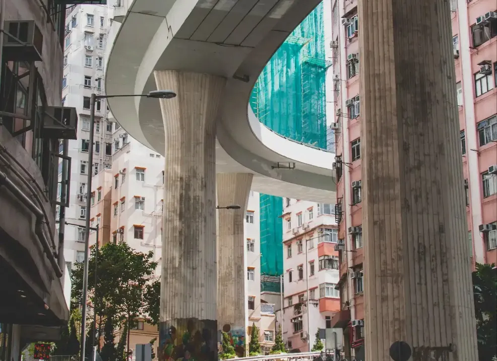 Hong Kong Street Bridge Wall at Kennedy Town