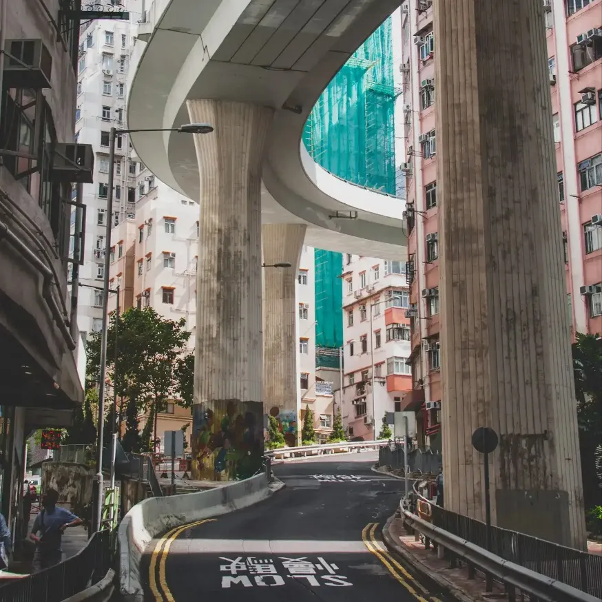 Hong Kong Street Bridge Wall at Kennedy Town