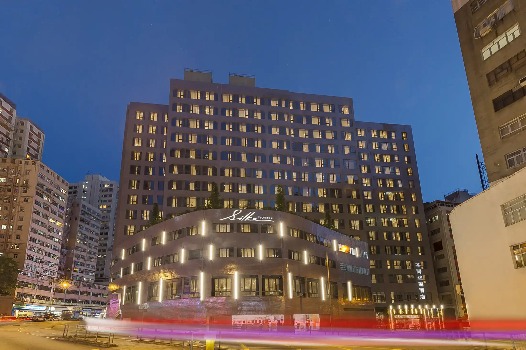 Low-angle view of Silka Tsuen Wan Hotel exterior