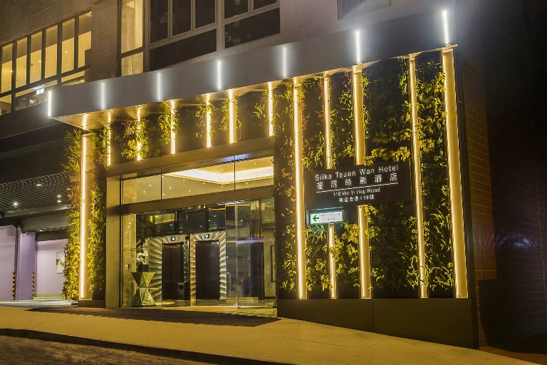 Night view of Exterior at Silka Tsuen Wan Hotel